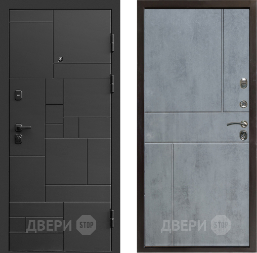 Входная металлическая Дверь Престиж Kvadro Горизонт Бетон темный в Химках
