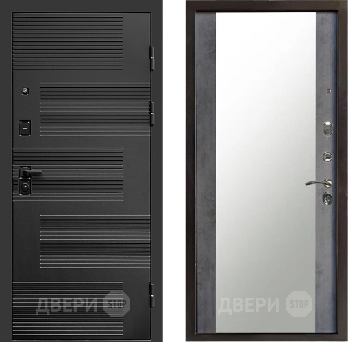 Входная металлическая Дверь Престиж Favorit Зеркало Бетон темный в Химках