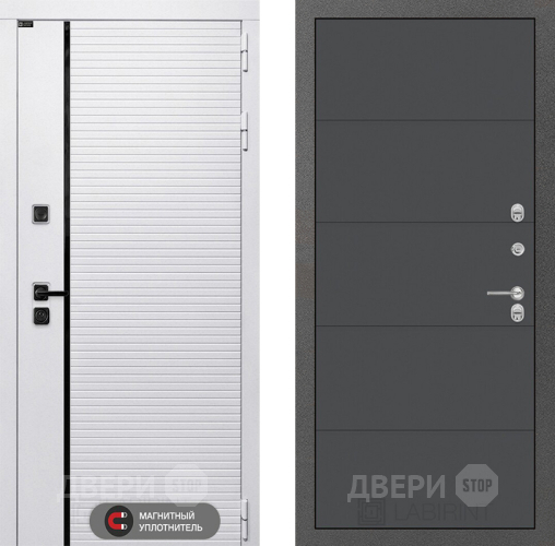 Входная металлическая Дверь Лабиринт (LABIRINT) Royal 13 Графит софт в Химках