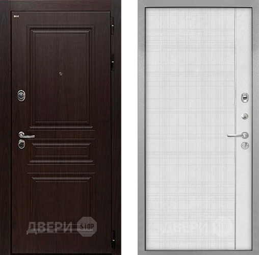 Входная металлическая Дверь Интекрон (INTECRON) Брайтон Тиковое Дерево В-07 с молдингом Лофт белый в Химках