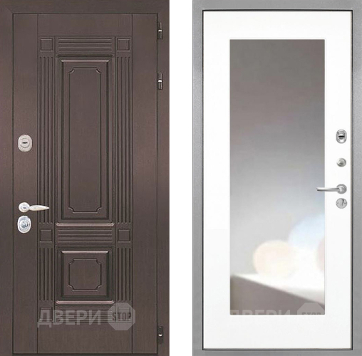 Входная металлическая Дверь Интекрон (INTECRON) Италия ФЛЗ-120-М Зеркало Белый матовый в Химках