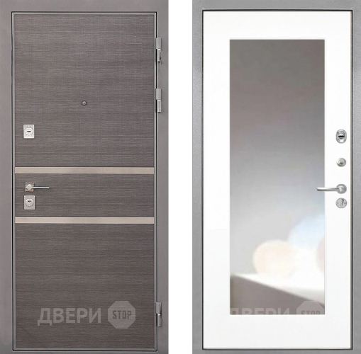 Дверь Интекрон (INTECRON) Неаполь ФЛЗ-120-М Зеркало Белый матовый в Химках