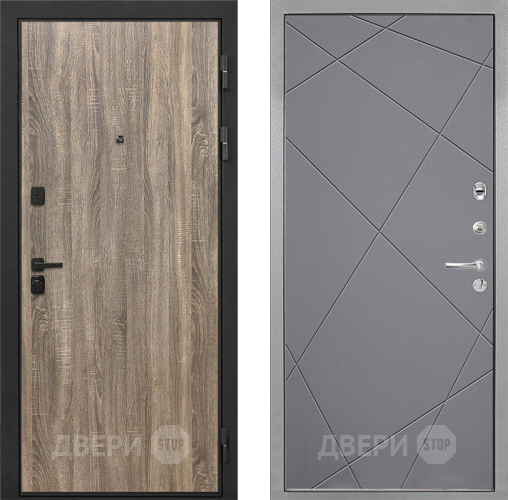 Входная металлическая Дверь Интекрон (INTECRON) Профит Black Дуб Турин Лучи-М Графит софт в Химках