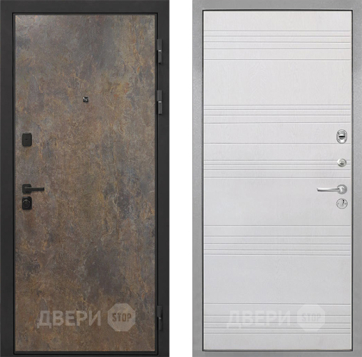 Входная металлическая Дверь Интекрон (INTECRON) Профит Black Гранж ФЛ-316 Белый ясень в Химках