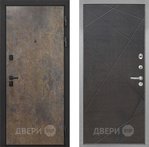 Входная металлическая Дверь Интекрон (INTECRON) Профит Black Гранж Лучи-М Венге распил кофе в Химках