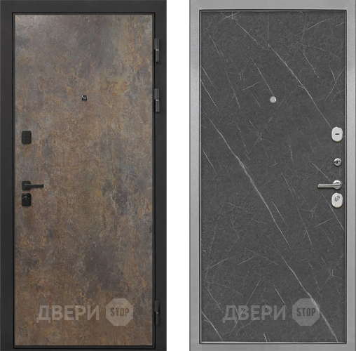 Входная металлическая Дверь Интекрон (INTECRON) Профит Black Гранж Гладкая Гранит лава оникс в Химках