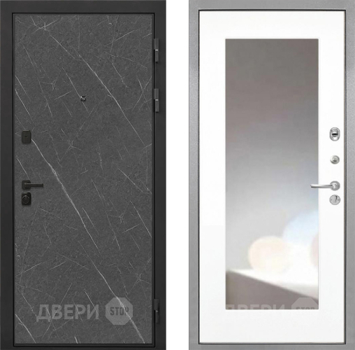 Дверь Интекрон (INTECRON) Профит Black Гранит Лава Оникс ФЛЗ-120-М Зеркало Белый матовый в Химках