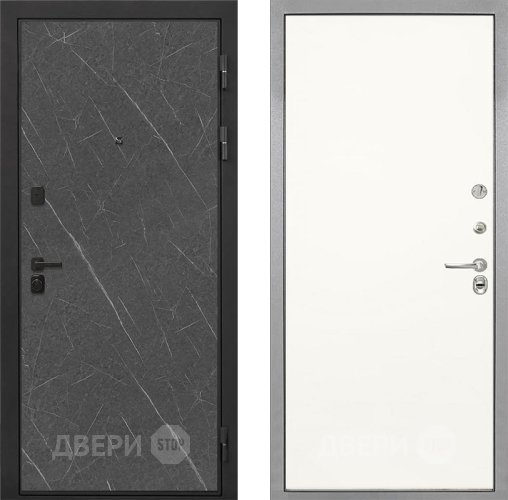 Входная металлическая Дверь Интекрон (INTECRON) Профит Black Гранит Лава Оникс Гладкая Слоновая кость в Химках