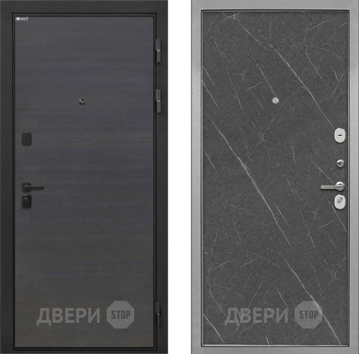 Входная металлическая Дверь Интекрон (INTECRON) Профит Black Эковенге Гладкая Гранит лава оникс в Химках