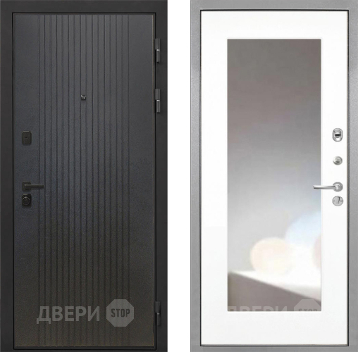 Дверь Интекрон (INTECRON) Профит Black ФЛ-295 ФЛЗ-120-М Зеркало Белый матовый в Химках