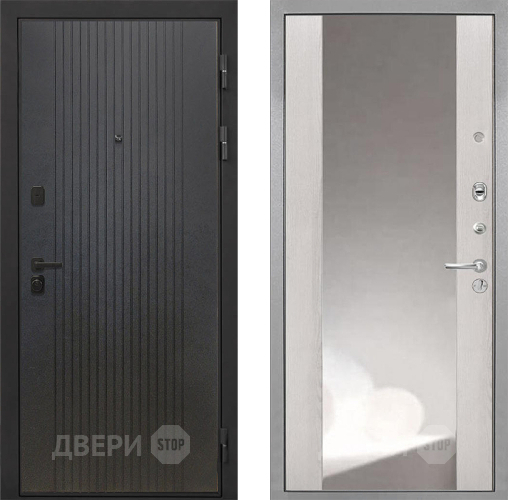 Входная металлическая Дверь Интекрон (INTECRON) Профит Black ФЛ-295 ФЛЗ-516 Зеркало Сосна белая в Химках