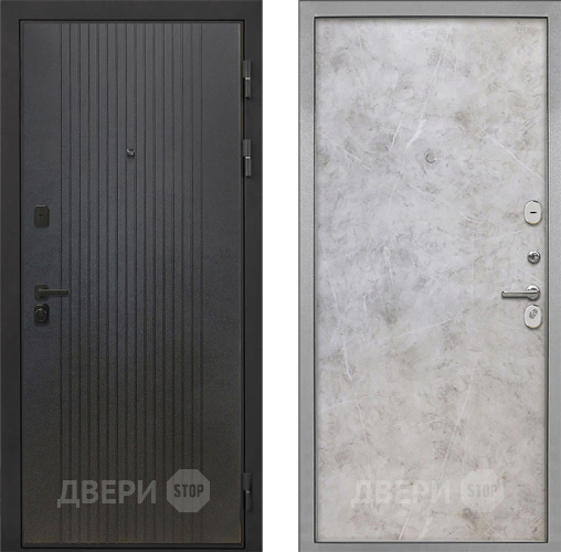 Входная металлическая Дверь Интекрон (INTECRON) Профит Black ФЛ-295 Гладкая Мрамор светлый в Химках