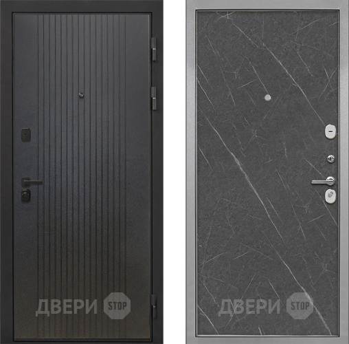 Входная металлическая Дверь Интекрон (INTECRON) Профит Black ФЛ-295 Гладкая Гранит лава оникс в Химках