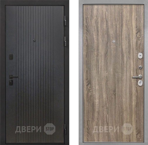 Входная металлическая Дверь Интекрон (INTECRON) Профит Black ФЛ-295 Гладкая Дуб турин в Химках