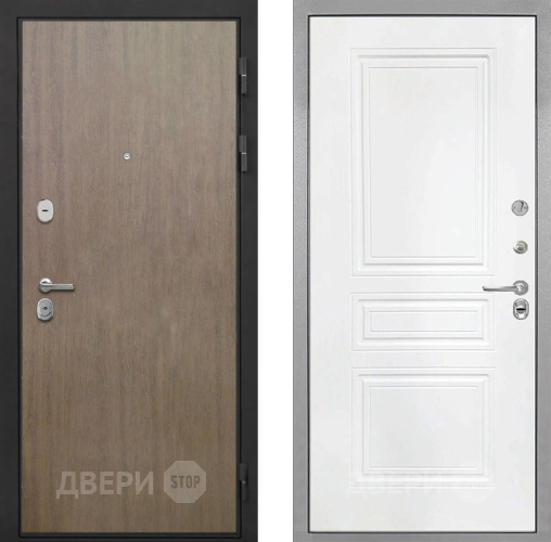 Входная металлическая Дверь Интекрон (INTECRON) Гектор Венге Коричневый ФЛ-243 Белый матовый в Химках