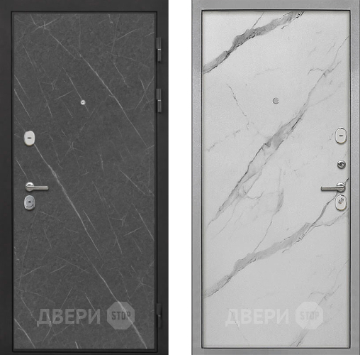 Входная металлическая Дверь Интекрон (INTECRON) Гектор Гранит Лава Оникс Гладкая Мрамор натуральный арктик в Химках