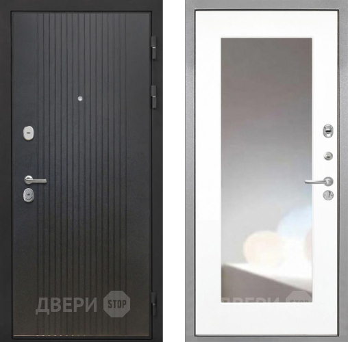 Входная металлическая Дверь Интекрон (INTECRON) Гектор ФЛ-295 ФЛЗ-120-М Зеркало Белый матовый в Химках