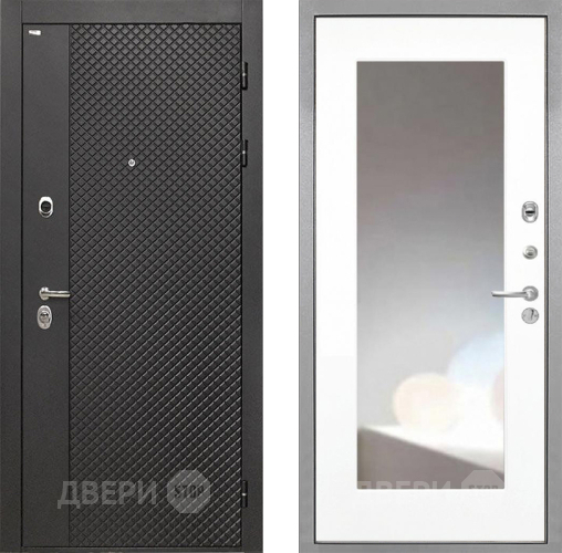 Дверь Интекрон (INTECRON) Олимпия Black 4К ФЛЗ-120-М Зеркало Белый матовый в Химках
