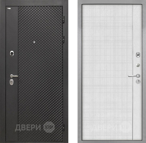 Входная металлическая Дверь Интекрон (INTECRON) Олимпия Black 4К В-07 с молдингом Лофт белый в Химках