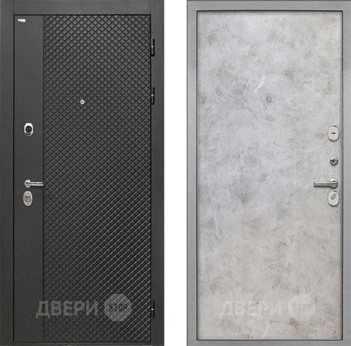 Входная металлическая Дверь Интекрон (INTECRON) Олимпия Black 4К Гладкая Мрамор светлый в Химках