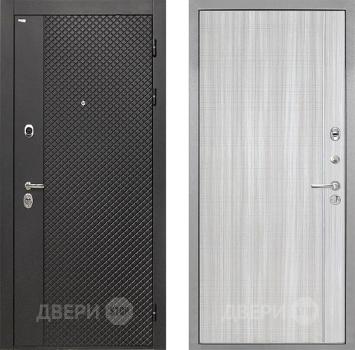 Входная металлическая Дверь Интекрон (INTECRON) Олимпия Black 4К В-07 с молдингом Сандал белый в Химках