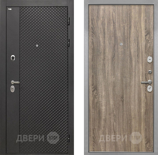Входная металлическая Дверь Интекрон (INTECRON) Олимпия Black 4К Гладкая Дуб турин в Химках