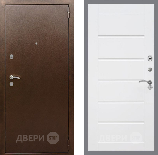 Дверь Рекс (REX) 1А Медный Антик Сити Белый ясень в Химках