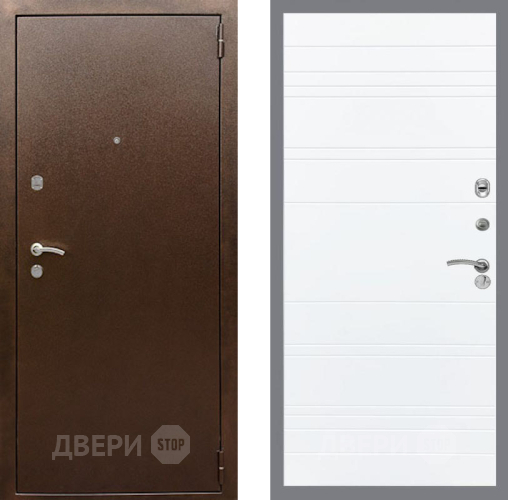 Дверь Рекс (REX) 1А Медный Антик Line Силк Сноу в Химках