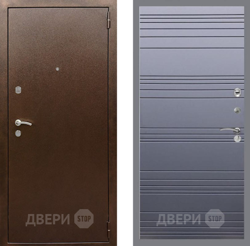 Дверь Рекс (REX) 1А Медный Антик Line Силк титан в Химках