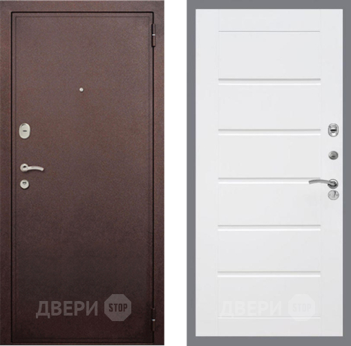 Дверь Рекс (REX) 2 Медный Антик Сити Белый ясень в Химках