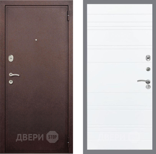 Дверь Рекс (REX) 2 Медный Антик Line Силк Сноу в Химках