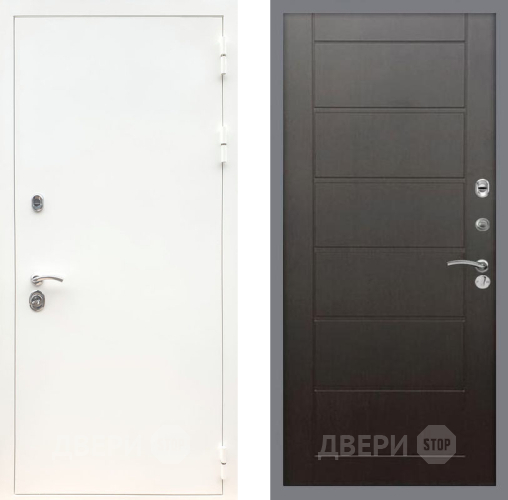Входная металлическая Дверь Рекс (REX) 5 Белая Шагрень Сити Венге в Химках