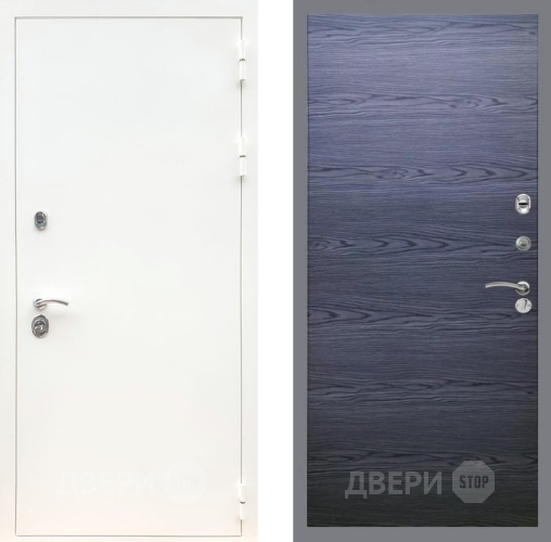 Входная металлическая Дверь Рекс (REX) 5 Белая Шагрень GL Дуб тангенальный черный в Химках