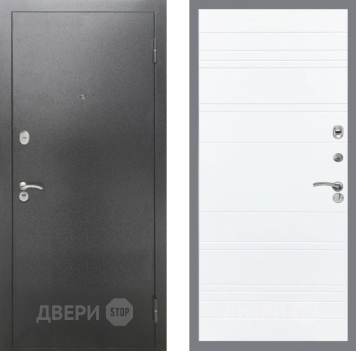 Входная металлическая Дверь Рекс (REX) 2А Серебро Антик Line Силк Сноу в Химках