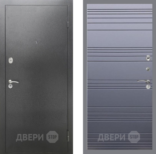 Входная металлическая Дверь Рекс (REX) 2А Серебро Антик Line Силк титан в Химках
