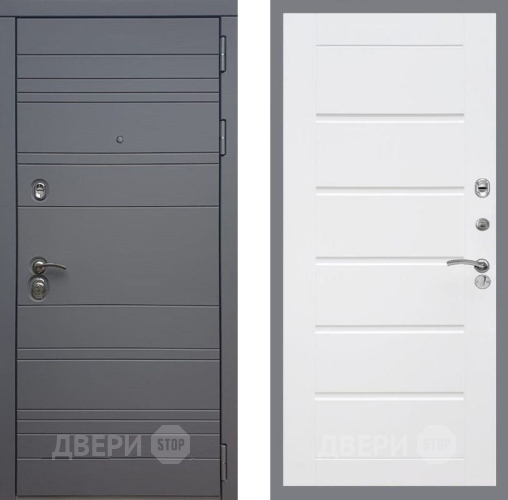 Дверь Рекс (REX) 14 силк титан Сити Белый ясень в Химках