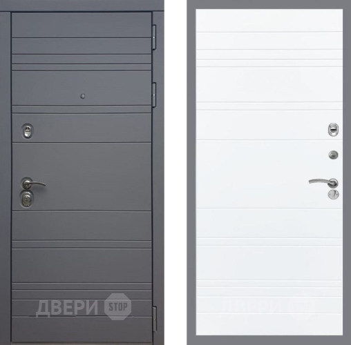 Входная металлическая Дверь Рекс (REX) 14 силк титан Line Силк Сноу в Химках