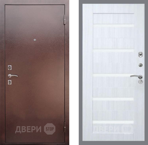 Входная металлическая Дверь Рекс (REX) 1 СБ-14 стекло белое Сандал белый в Химках