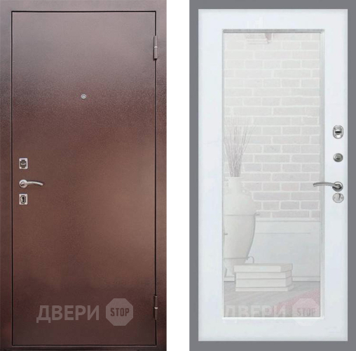 Входная металлическая Дверь Рекс (REX) 1 Зеркало Пастораль Силк Сноу в Химках