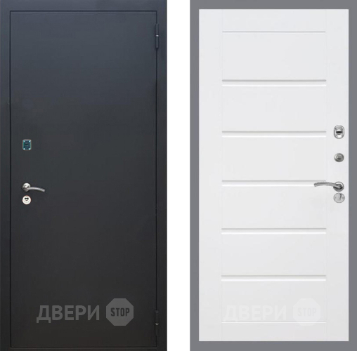 Дверь Рекс (REX) 1A Черный Муар Сити Белый ясень в Химках