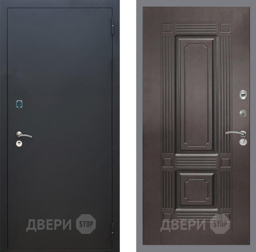 Входная металлическая Дверь Рекс (REX) 1A Черный Муар FL-2 Венге в Химках