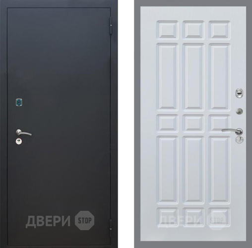 Дверь Рекс (REX) 1A Черный Муар FL-33 Белый ясень в Химках