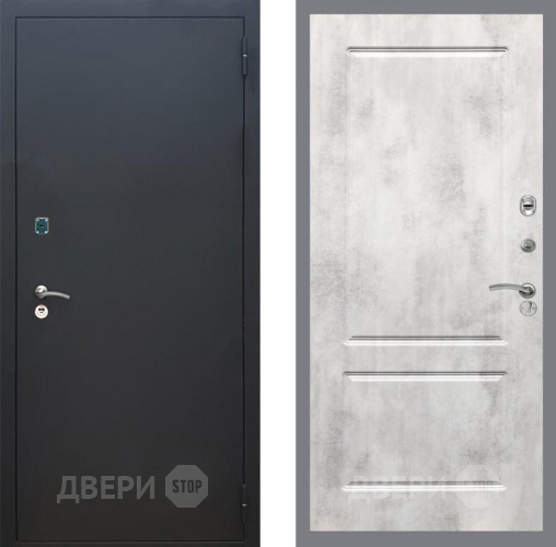 Дверь Рекс (REX) 1A Черный Муар FL-117 Бетон светлый в Химках