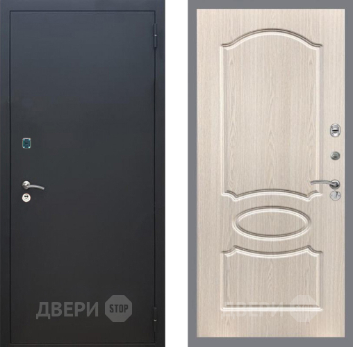 Дверь Рекс (REX) 1A Черный Муар FL-128 Беленый дуб в Химках
