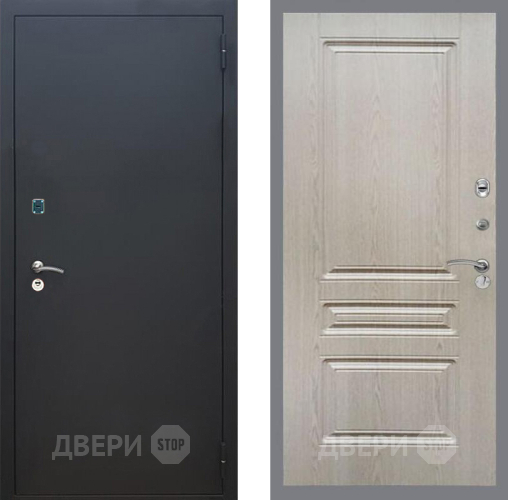 Дверь Рекс (REX) 1A Черный Муар FL-243 Беленый дуб в Химках