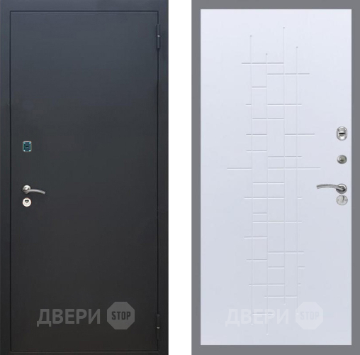 Дверь Рекс (REX) 1A Черный Муар FL-289 Белый ясень в Химках