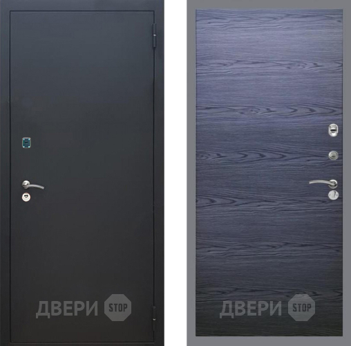 Входная металлическая Дверь Рекс (REX) 1A Черный Муар GL Дуб тангенальный черный в Химках