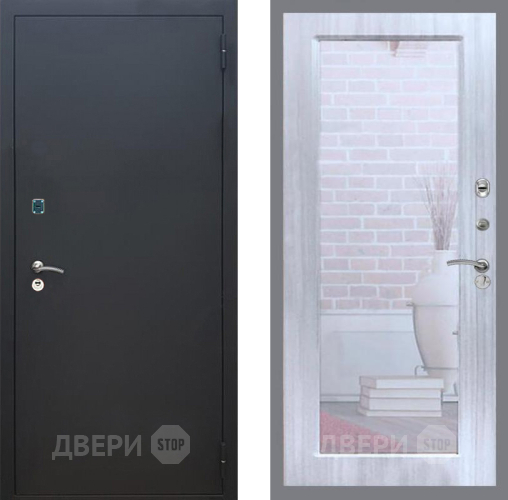 Дверь Рекс (REX) 1A Черный Муар Зеркало Пастораль Сандал белый в Химках