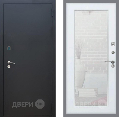 Входная металлическая Дверь Рекс (REX) 1A Черный Муар Зеркало Пастораль Силк Сноу в Химках