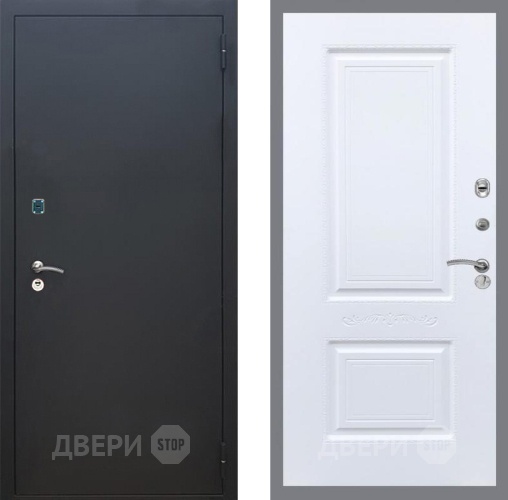 Входная металлическая Дверь Рекс (REX) 1A Черный Муар Смальта Силк Сноу в Химках